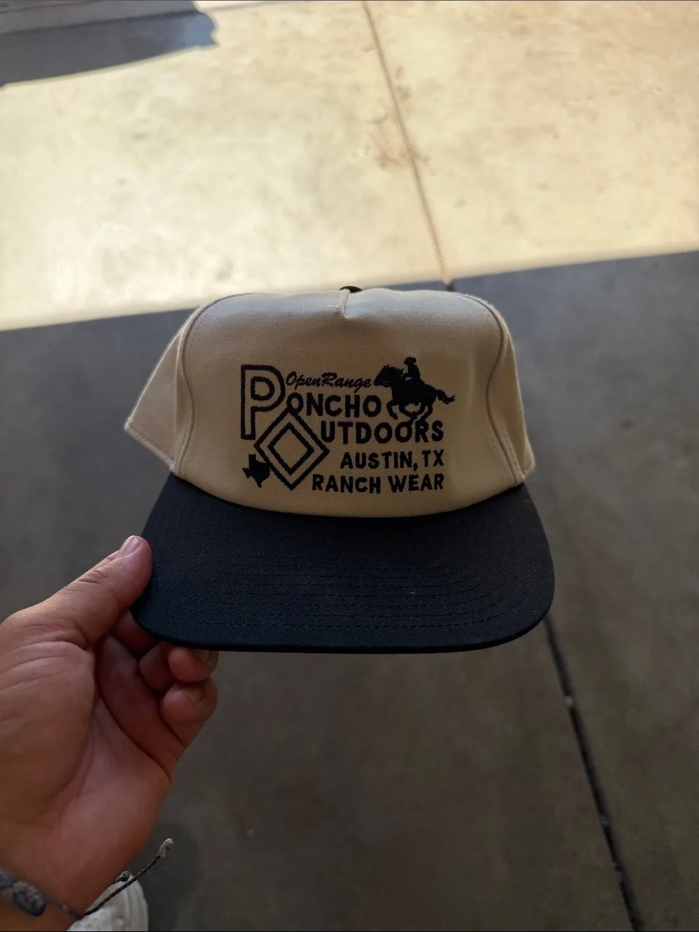 Poncho Outdoors Austin TX Two-Tone Ranch Cap - Tan/Black